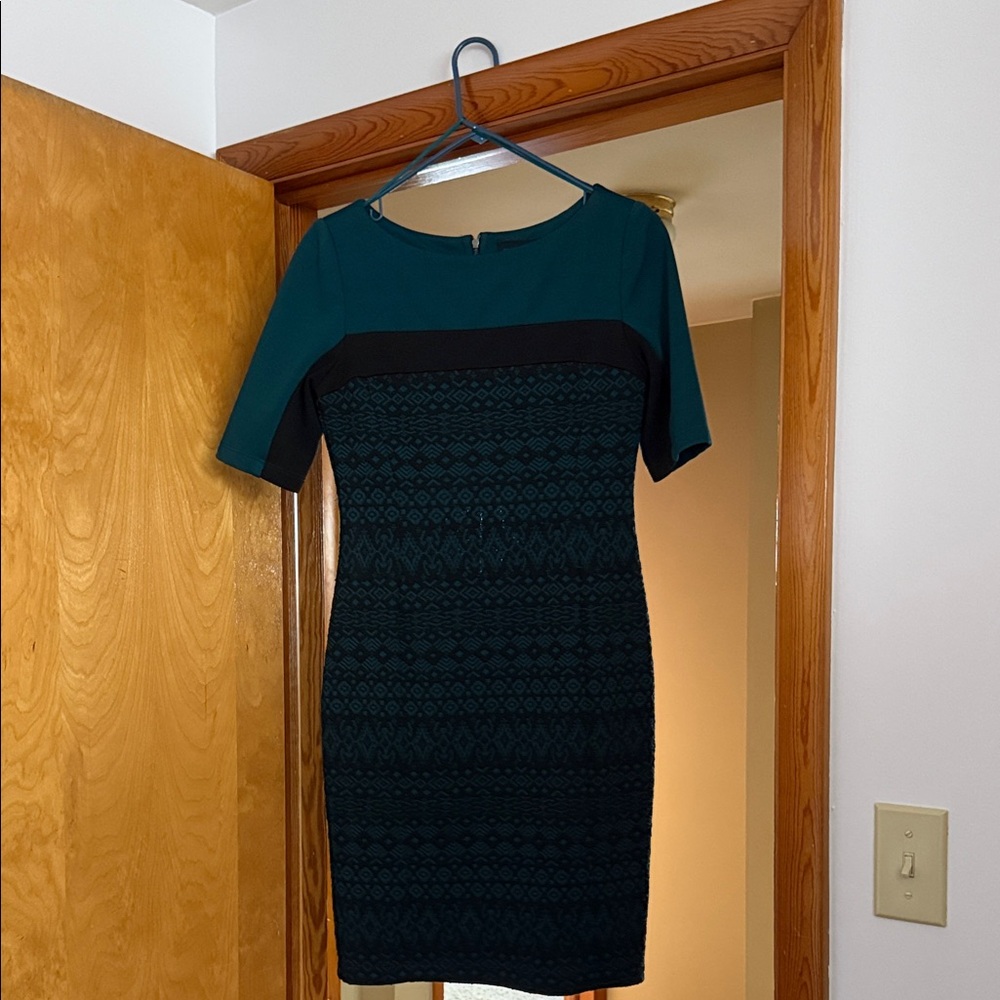 Liz Claiborne Teal and Black Mini Dress